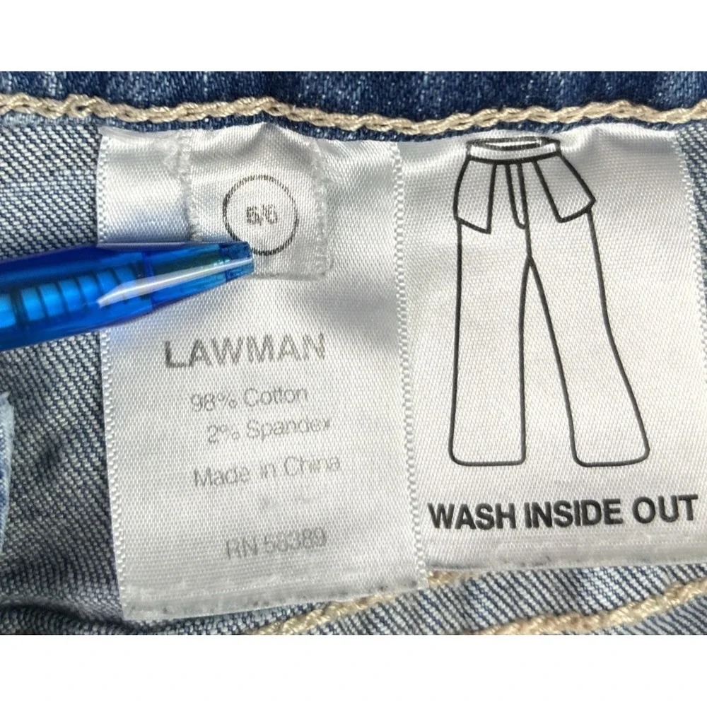 Lawman Denim Jeans Straight Leg Women's 5/6 Embroidered‎ Gems Western Cowgirl